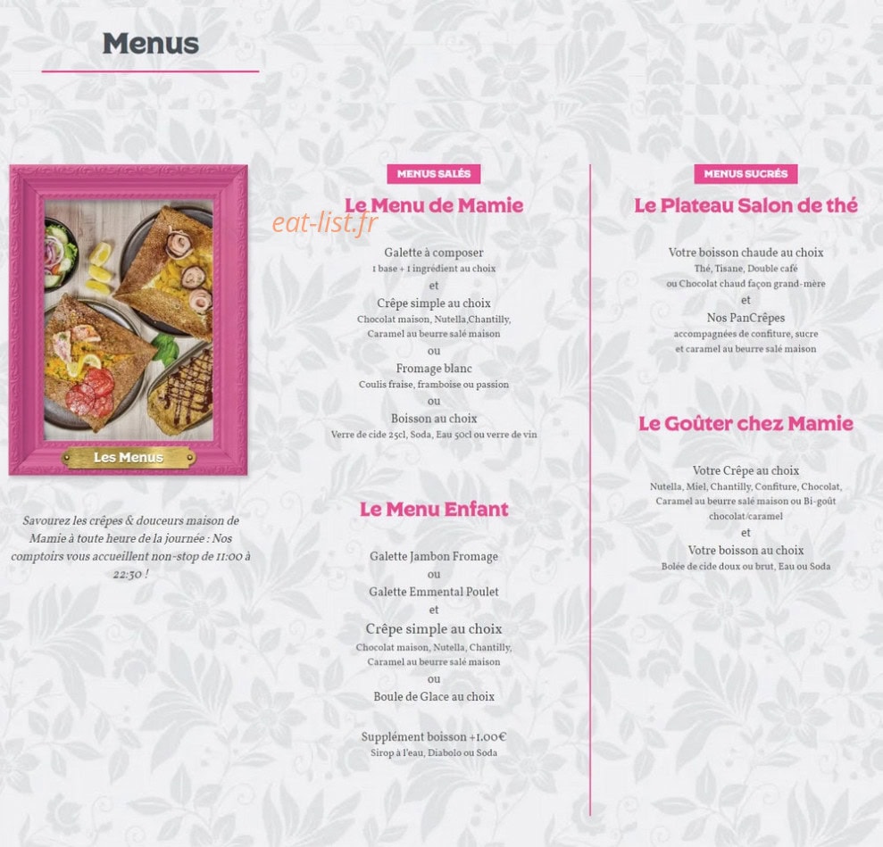 Le Comptoir de Mamie Bigoude — carte page 4