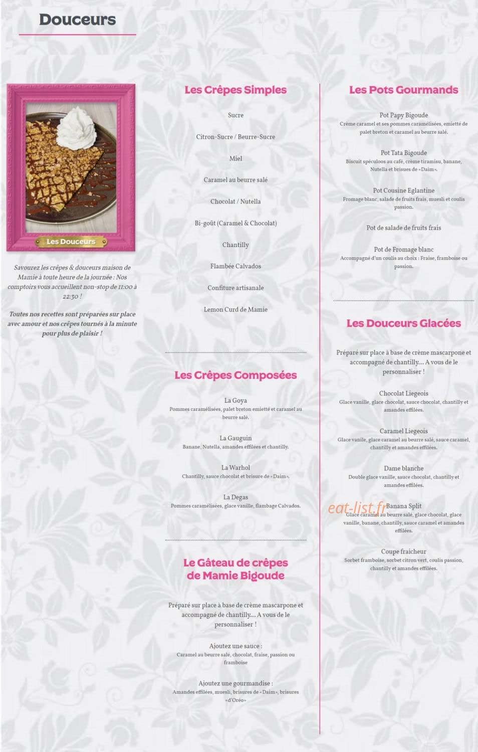 Le Comptoir de Mamie Bigoude — carte page 2