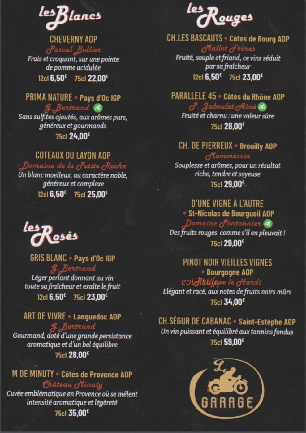 Le Garage — carte page 5
