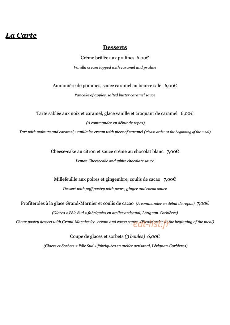 Le Tripot — carte page 6