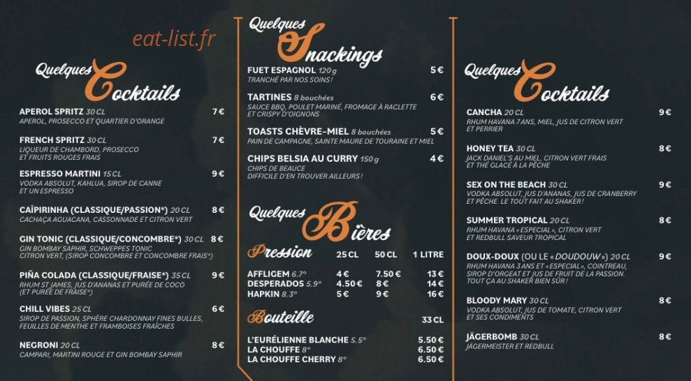Le Welcome — carte page 1