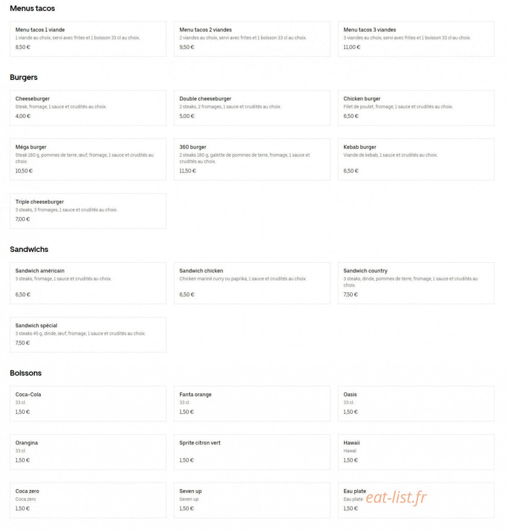 Mail Food — carte page 2