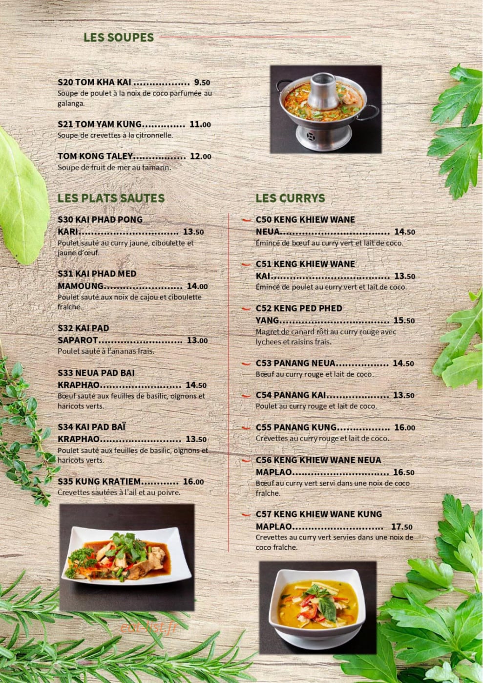 Pailin Thaï — carte page 2