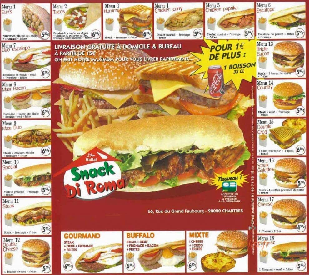 Pizzéria Di Roma — carte page 5
