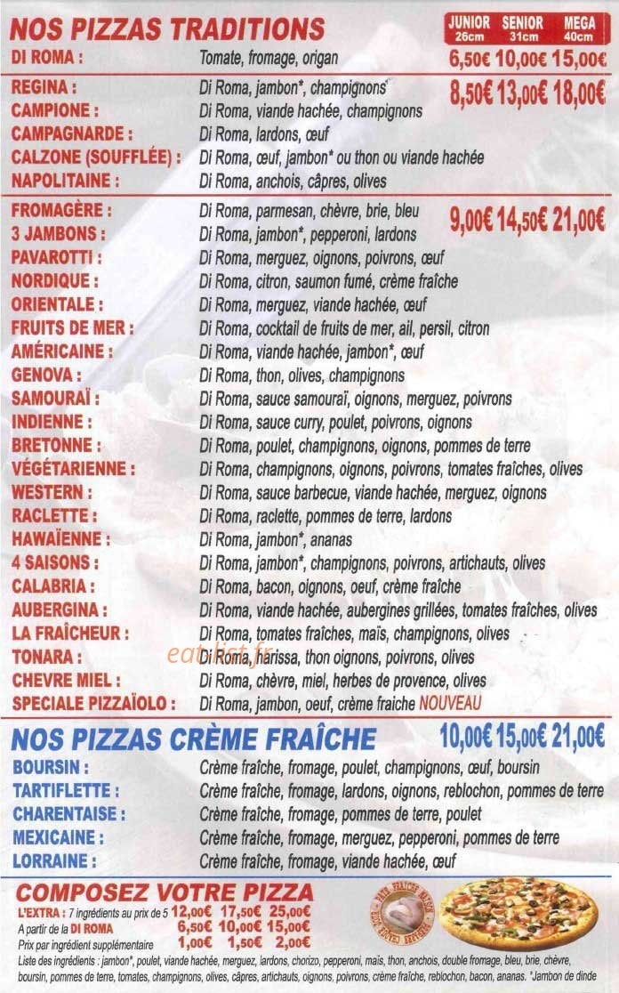 Pizzéria Di Roma — carte page 2