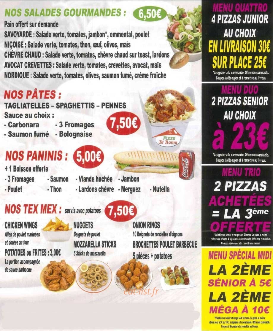 Pizzéria Di Roma — carte page 3