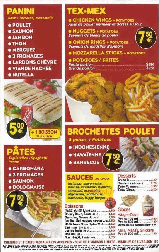 Pizzéria Di Roma — carte page 7