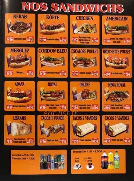 Restaurant Royal — carte page 2