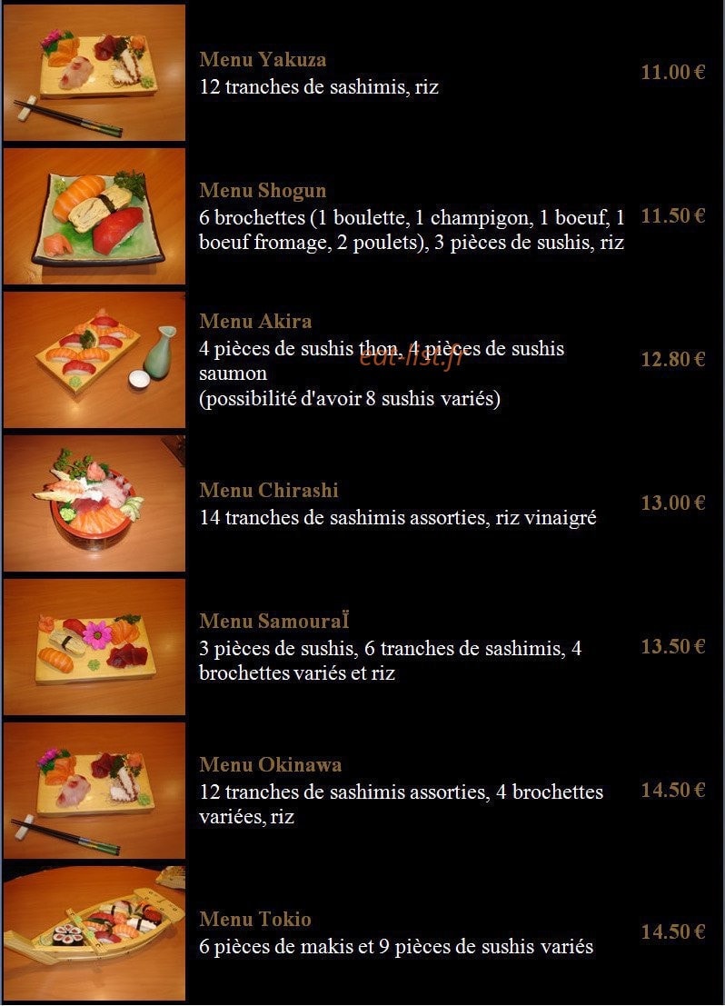 Shogun sushi — carte page 3