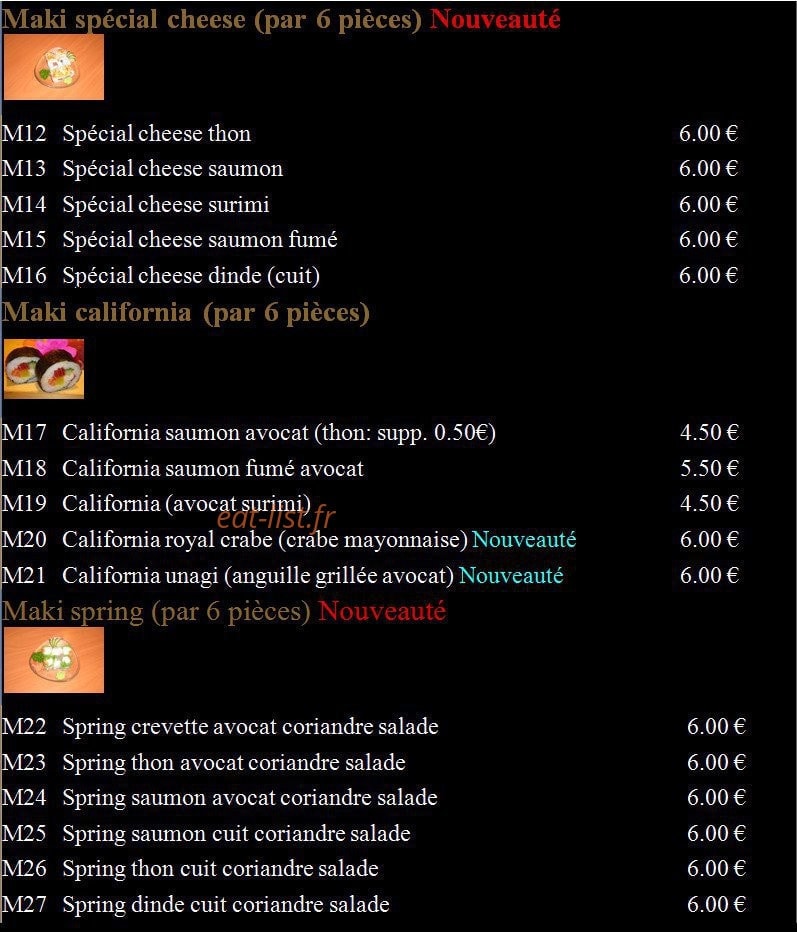 Shogun sushi — carte page 7