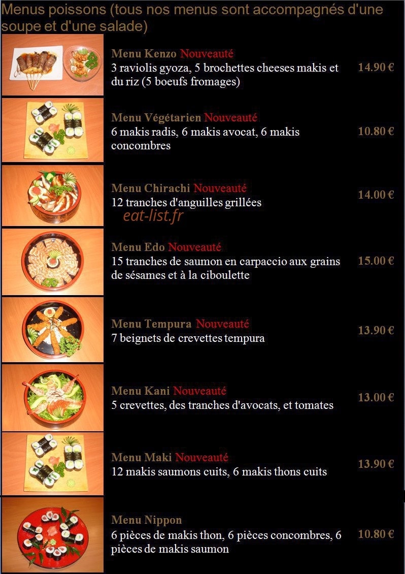 Shogun sushi — carte page 2