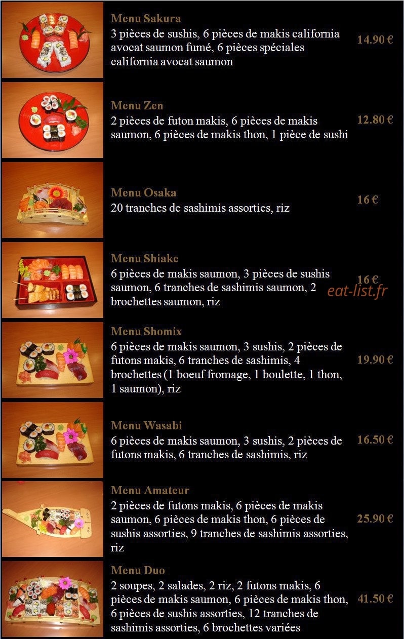 Shogun sushi — carte page 4