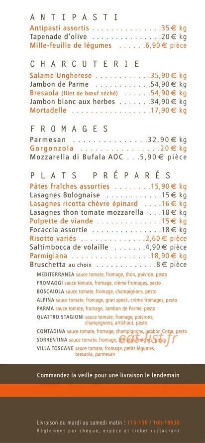 Villa Toscane — carte page 2