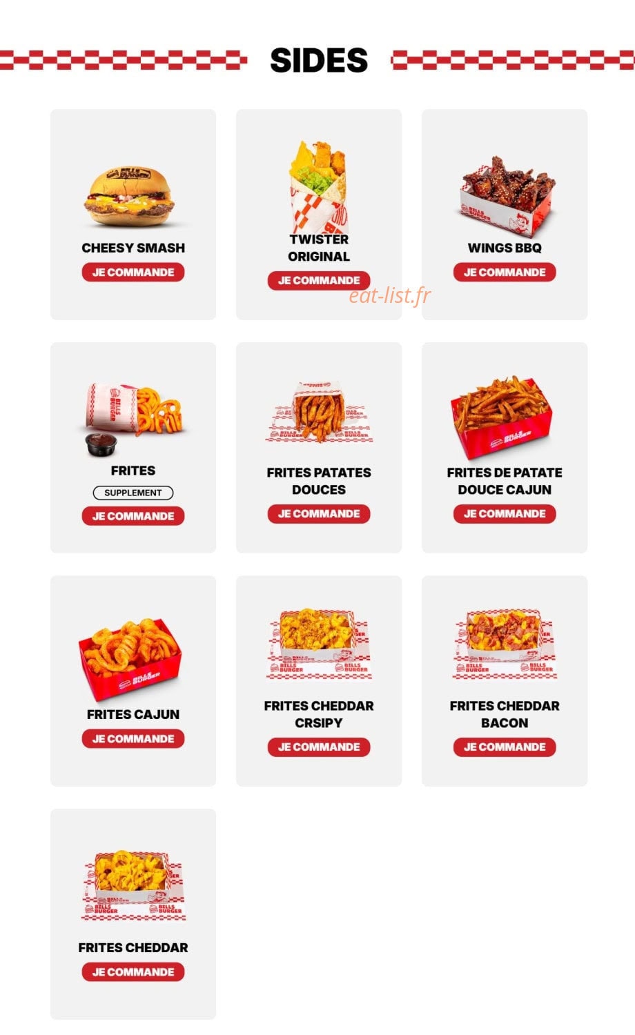Bill's Burger — carte page 2