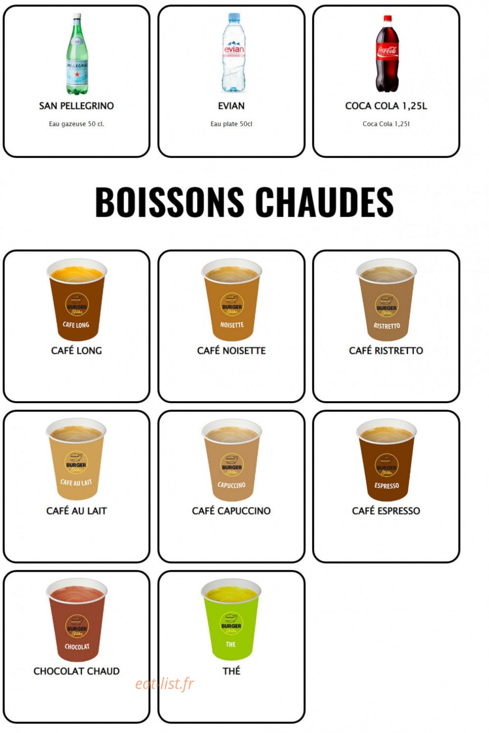 Burger Shake — carte page 16
