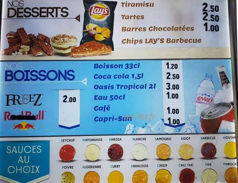 City food — carte page 1