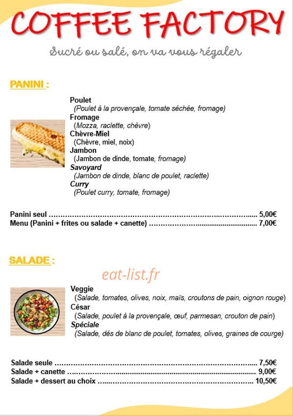 Coffee Factory — carte page 2