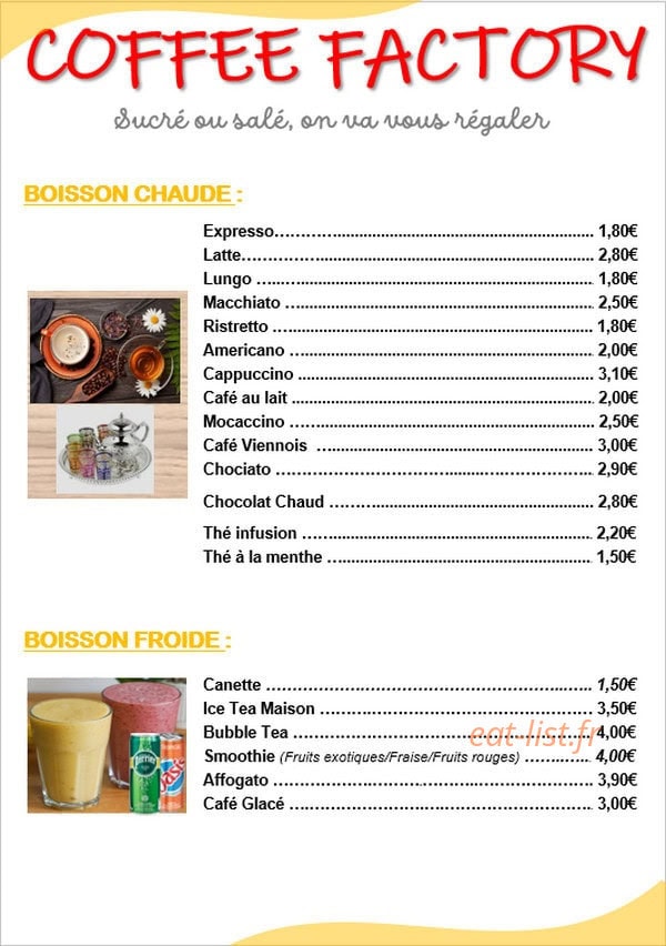 Coffee Factory — carte page 5