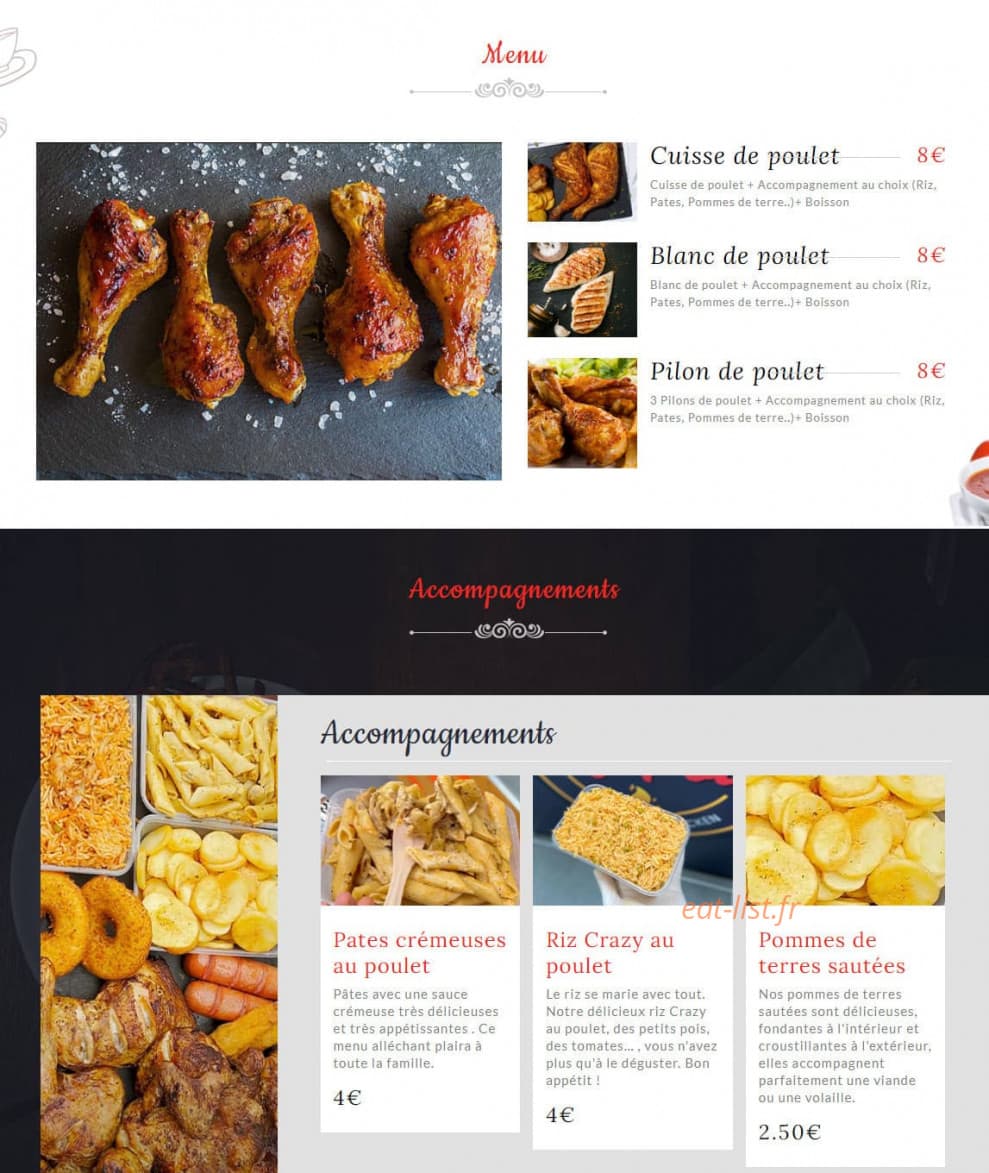 Crazy Poulet — carte page 1