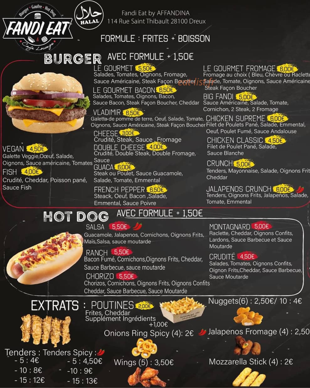 Fandi Eat — carte page 1