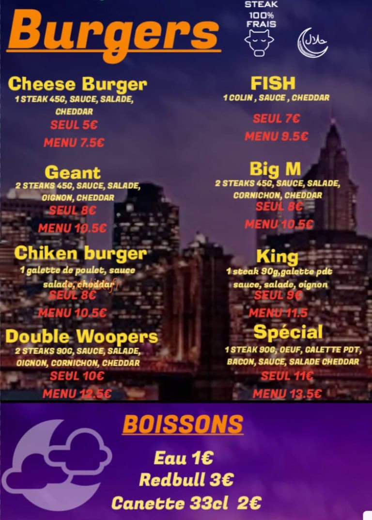 Fast and food — carte page 1