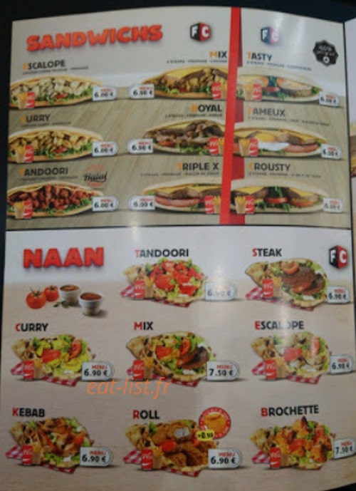 Food Corner — carte page 1