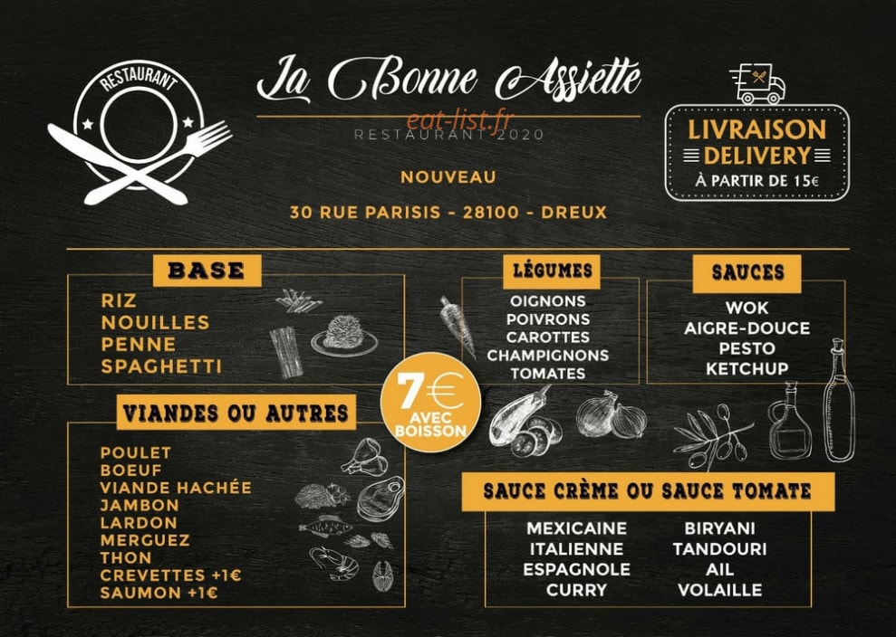 La bonne assiette — carte page 1
