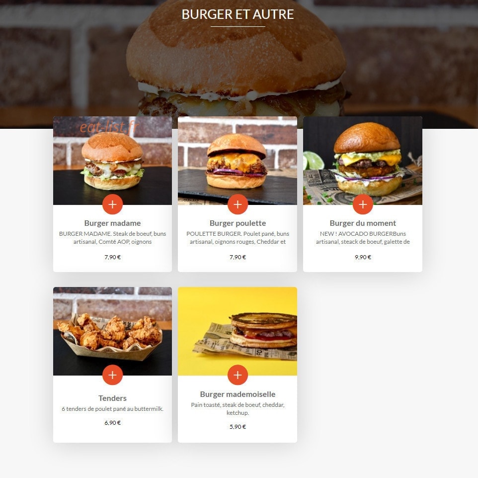 Madame Frite — carte page 2