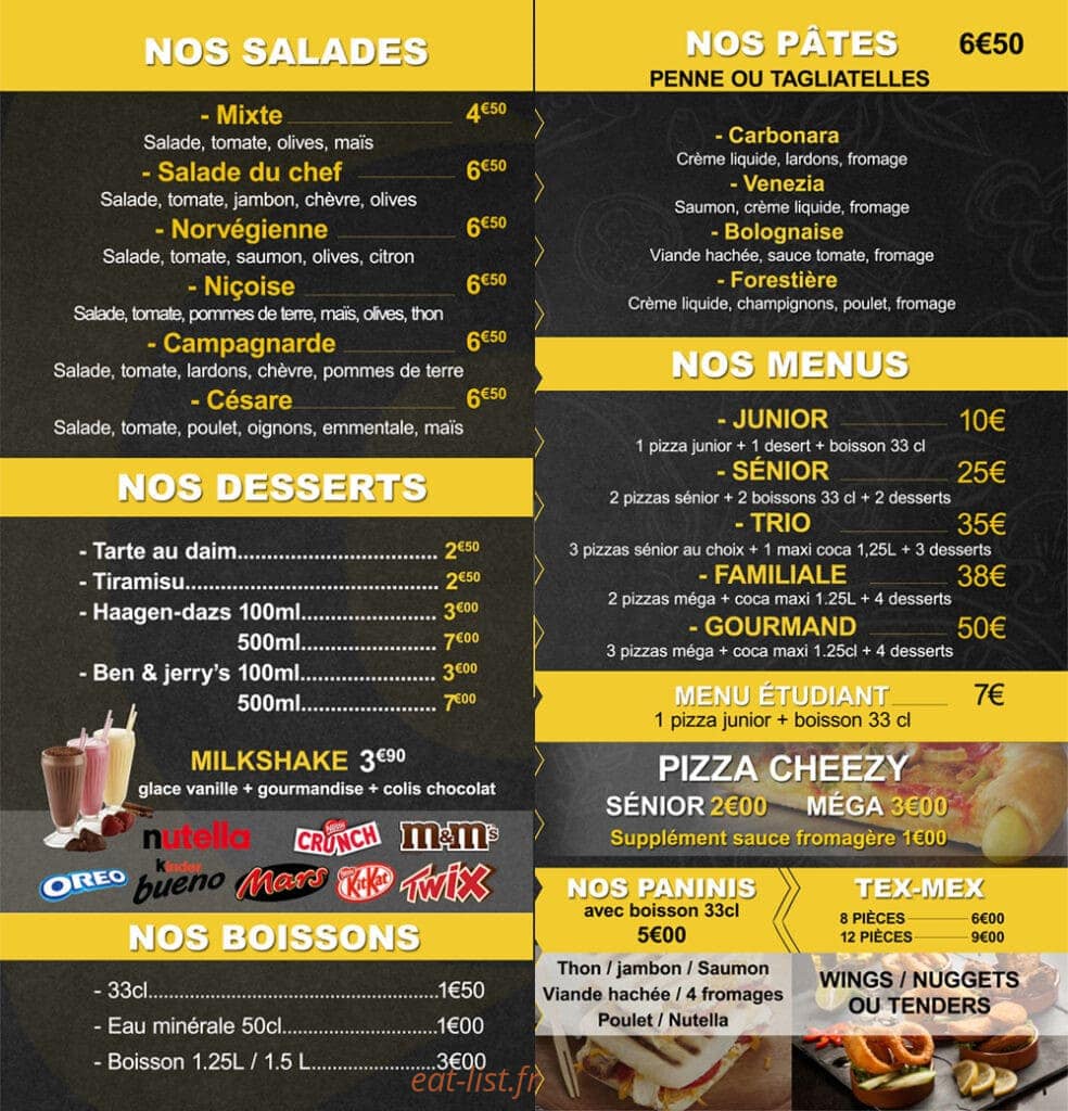 Pizza club — carte page 2
