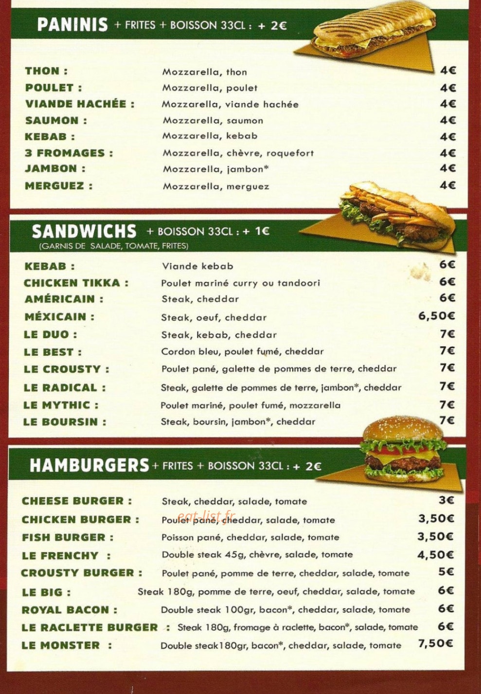 Pizza Hot — carte page 3