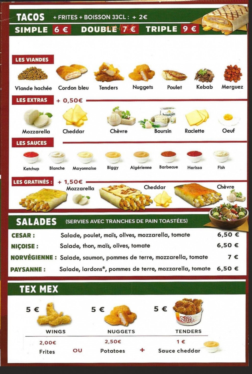 Pizza Hot — carte page 4