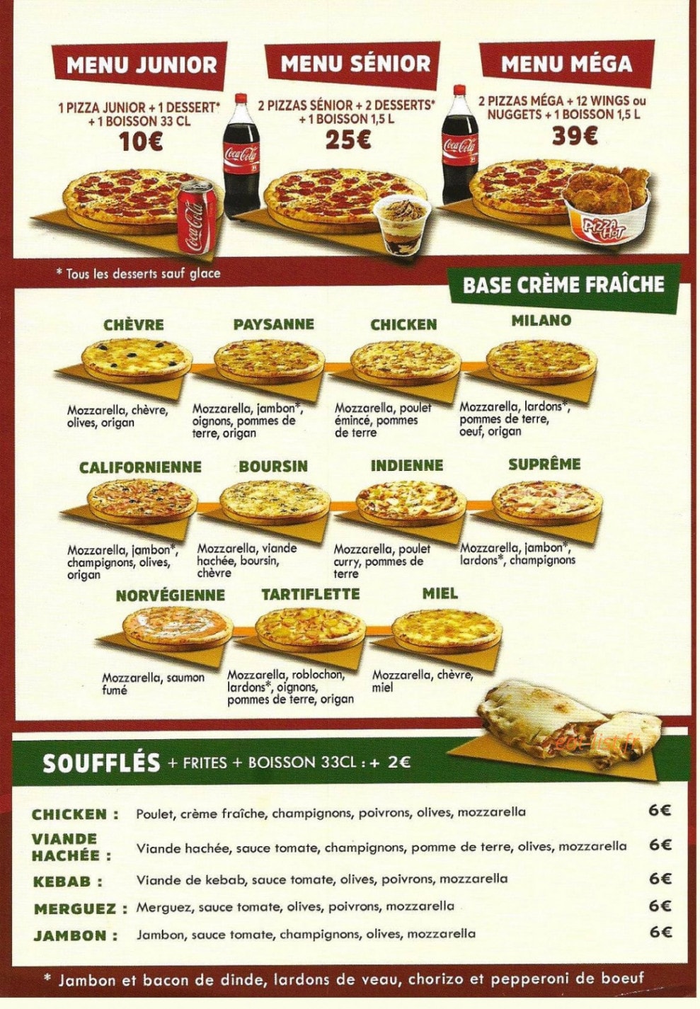 Pizza Hot — carte page 2