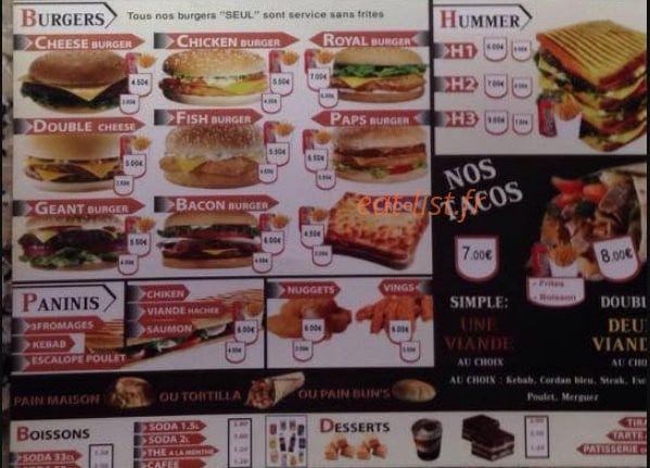 Sultan food — carte page 2
