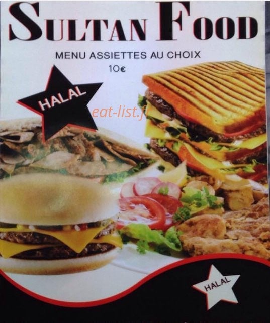 Sultan food — carte page 1