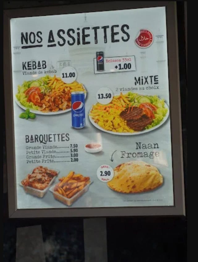 Carte et menu de Food Corner à Luce — Assiettes