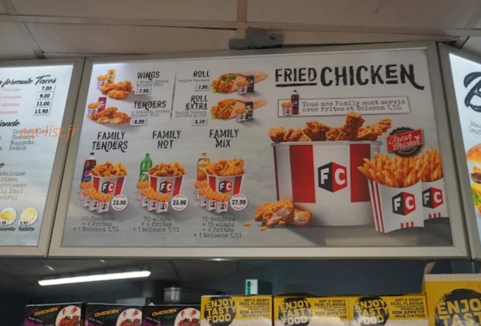 Carte et menu de Food Corner à Luce — Fried chicken