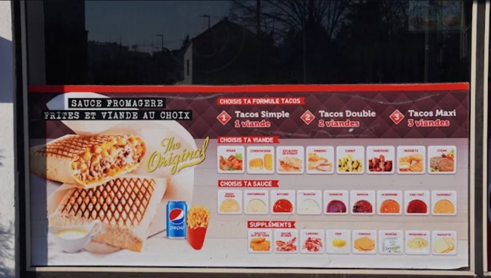 Carte et menu de Food Corner à Luce — Tacos