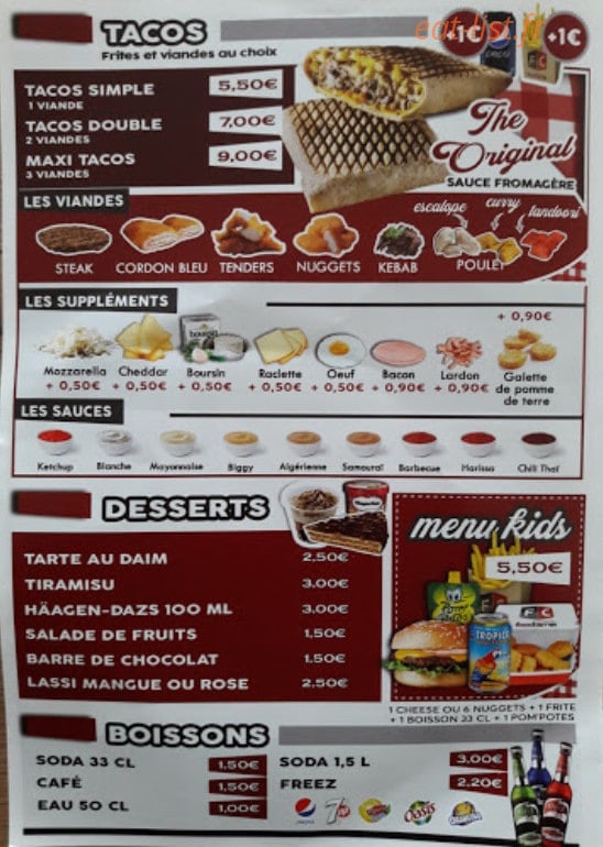 Food Corner — carte page 3