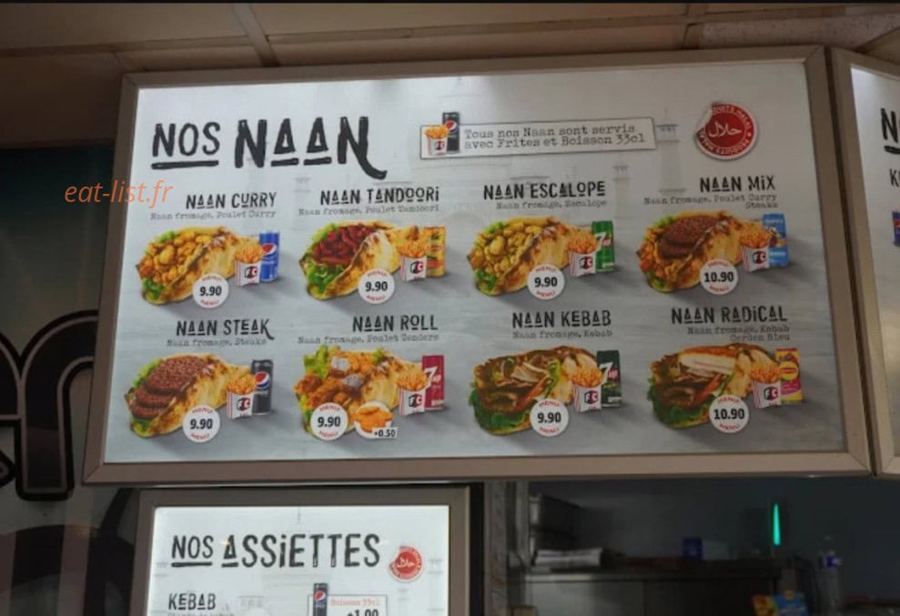 Carte et menu de Food Corner à Luce — Naan