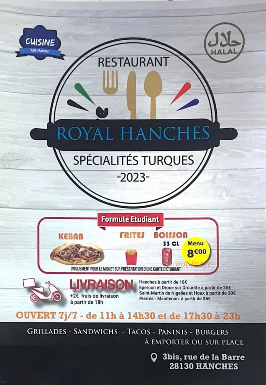 Royal Hanches — carte page 1