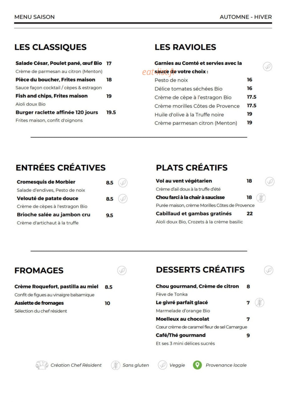 A l'Epicerie — carte page 1