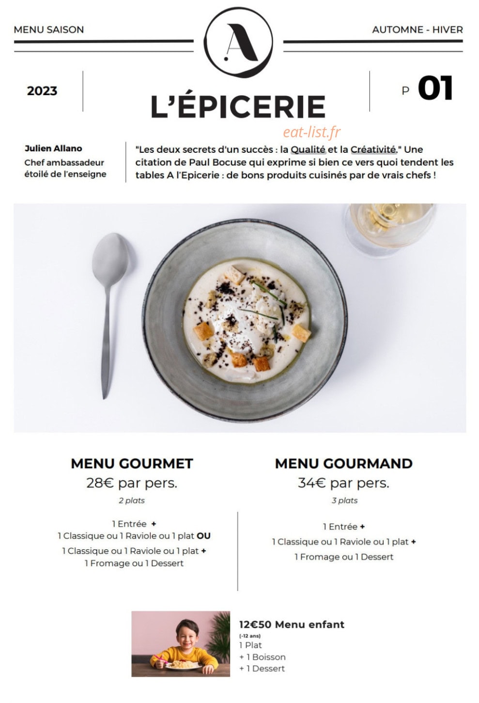 A l'Epicerie — carte page 2