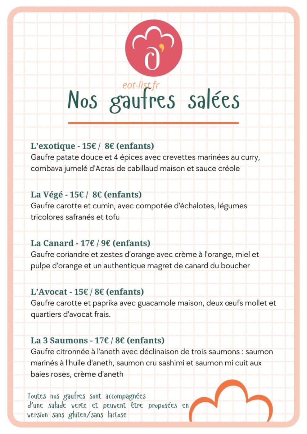 Adèle O'Délices — carte page 1