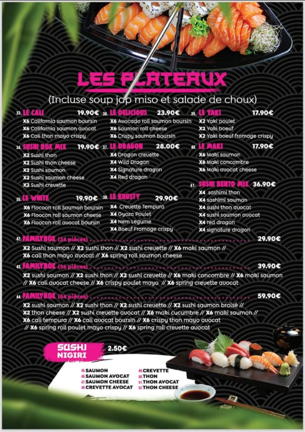 Asian lounge — carte page 8