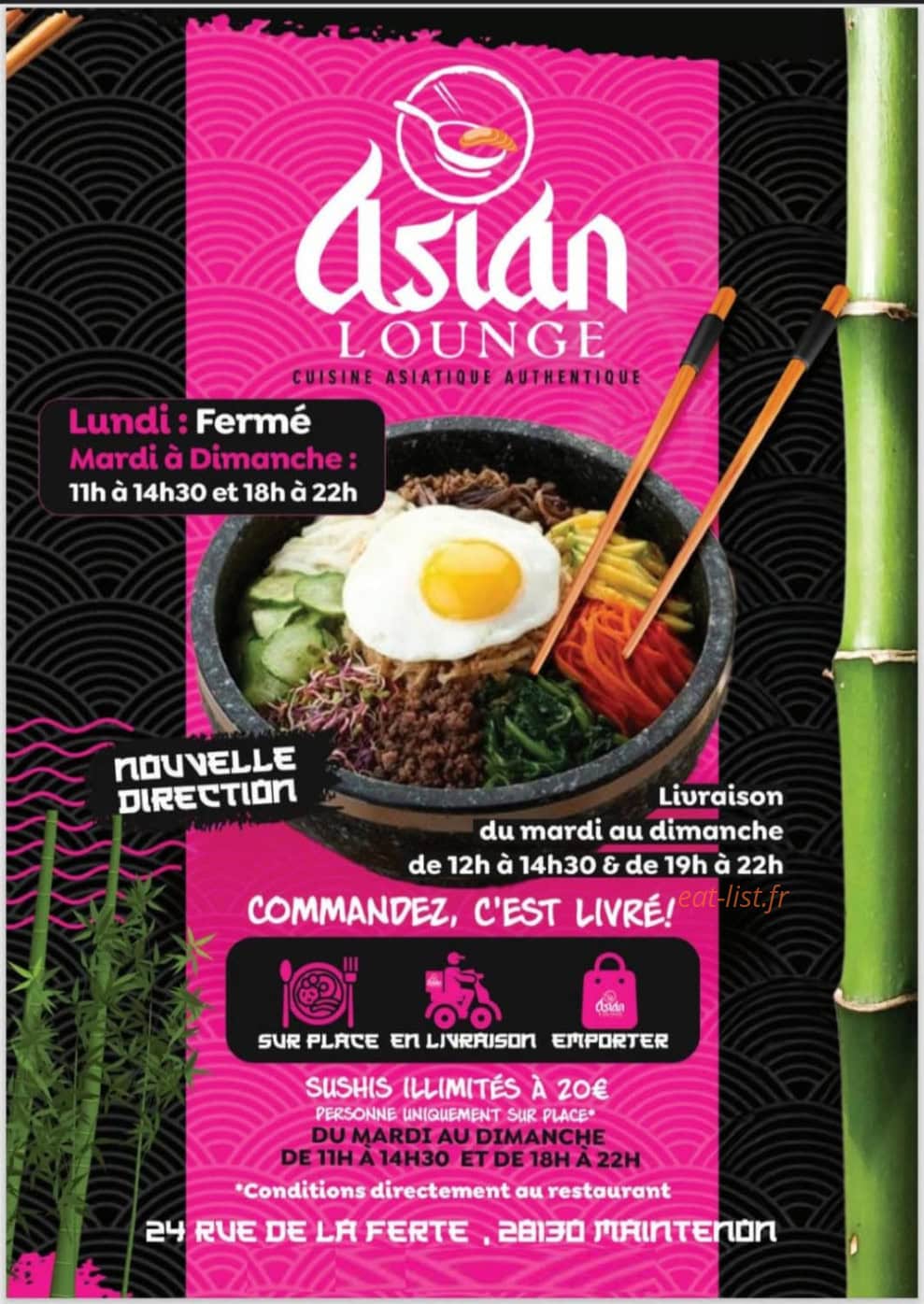 Asian lounge — carte page 1
