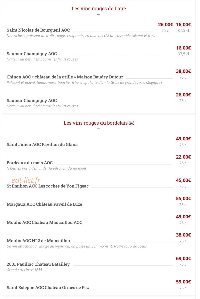 Le Relais du Château — carte page 6