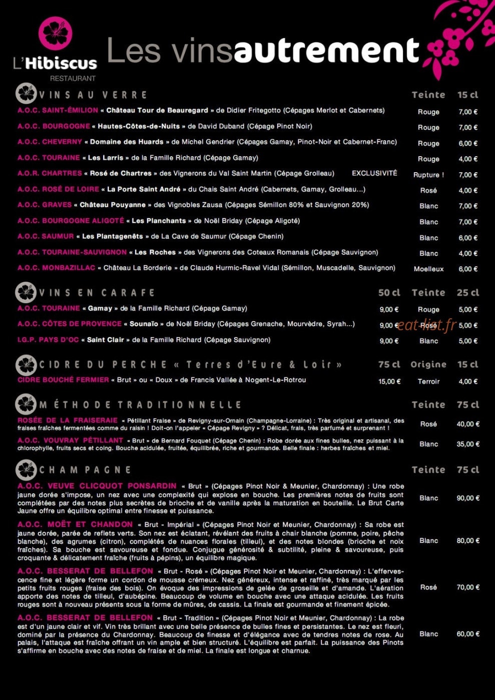 L'Hibiscus — carte page 14
