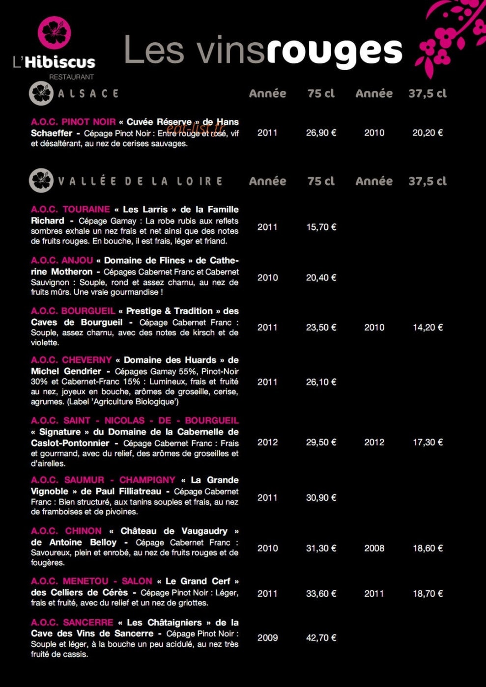 L'Hibiscus — carte page 12