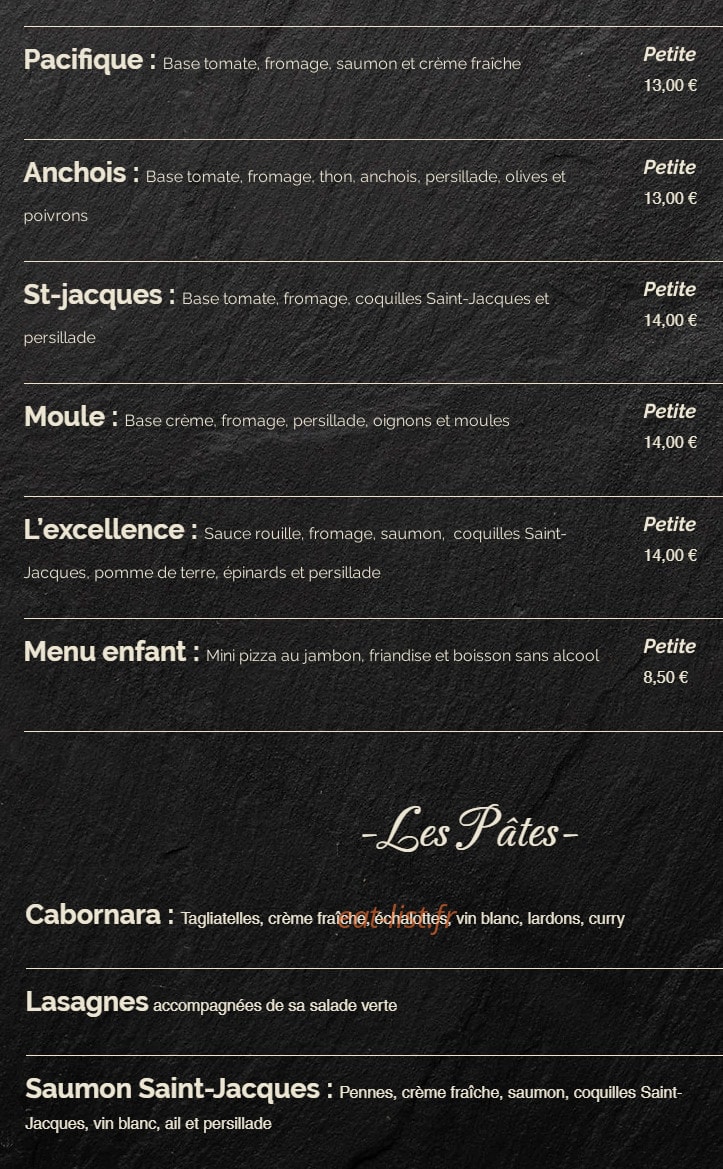La grange à pizza — carte page 3