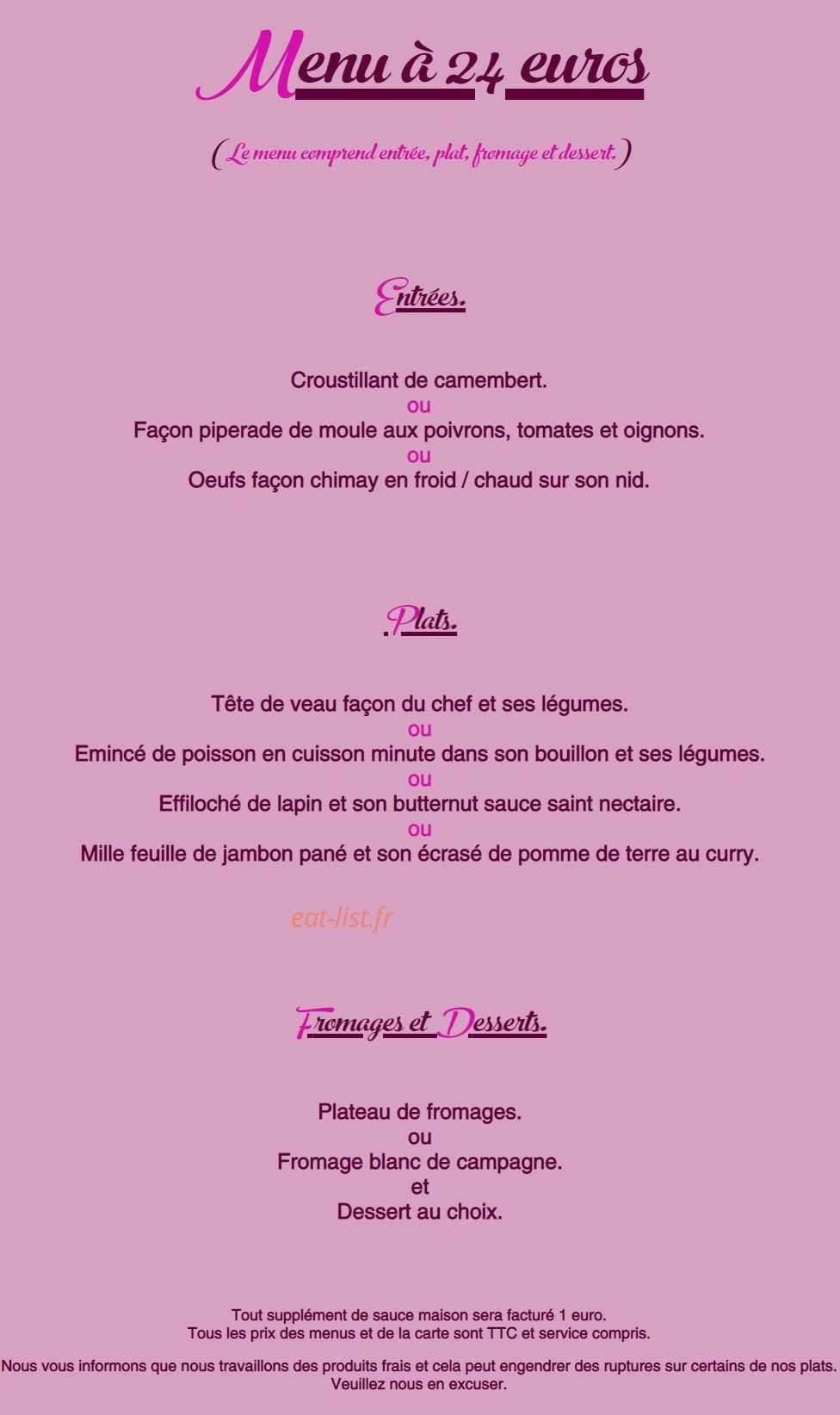 Le Gourmet — carte page 3